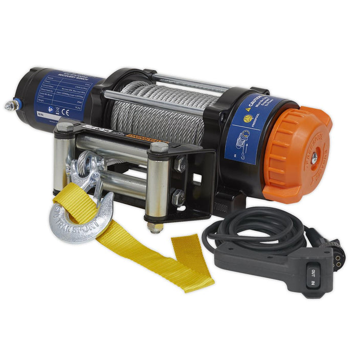 Sealey ATV/Quad Recovery Winch 2040kg (4500lb) Line Pull 12V ATV2040 Sealey - Dynamic Drive