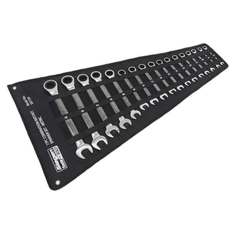 Sealey Combination Ratchet Spanner Set 17pc Metric S01156 Sealey - Dynamic Drive