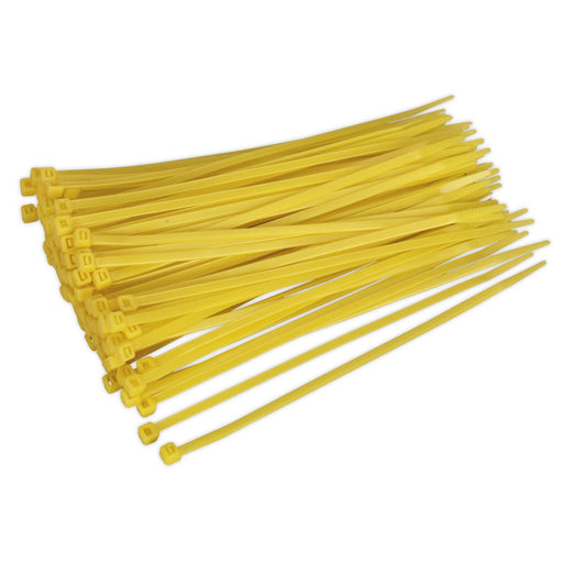 Sealey Cable Tie 200 x 4.4mm Yellow Pack of 100 CT20048P100Y Sealey - Dynamic Drive