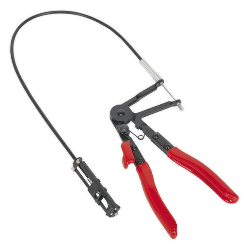 Sealey Remote Action Hose Clip Tool Pliers 630mm Long Reach Clamp Ratchet Action Sealey  - Dynamic Drive