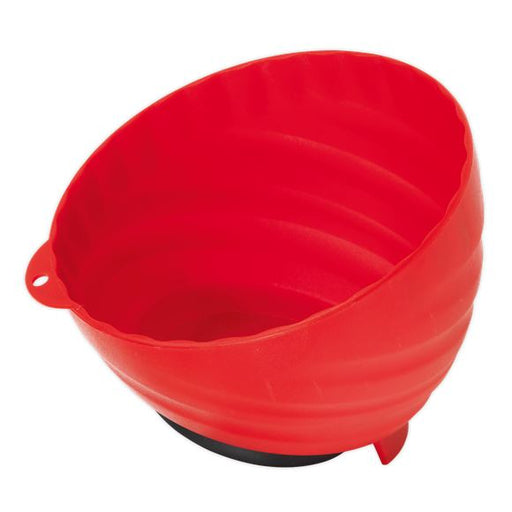 Sealey Magnetic Parts Tray Bowl Dish 150mm Non Marking Small Parts Storage Red Sealey  - Dynamic Drive