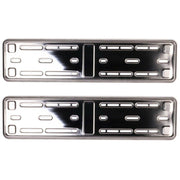 2x E-Tech Stainless Steel Car Registration Number Plate Holder Surround Frame E-Tech - Dynamic Drive