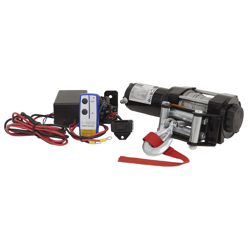Sealey ATV Winch 1000kg Line Pull 12V ATV1000W Sealey - Dynamic Drive