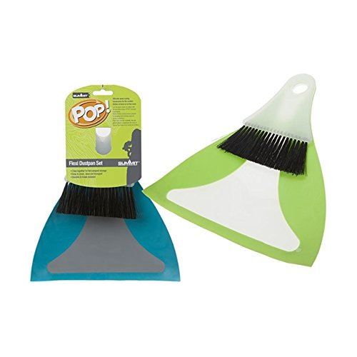 Summit Flexi Dust Pan & Brush Set Blue 740027 Summit - Dynamic Drive