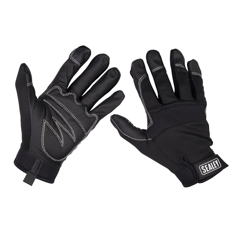 Sealey Mechanic's Gloves Light Palm Tactouch Large MG798L Sealey - Dynamic Drive