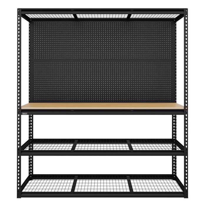 Heavy-Duty Modular Workbench Racking & Pegboard 1820mm 300kg Capacity Per Level Sealey - Dynamic Drive