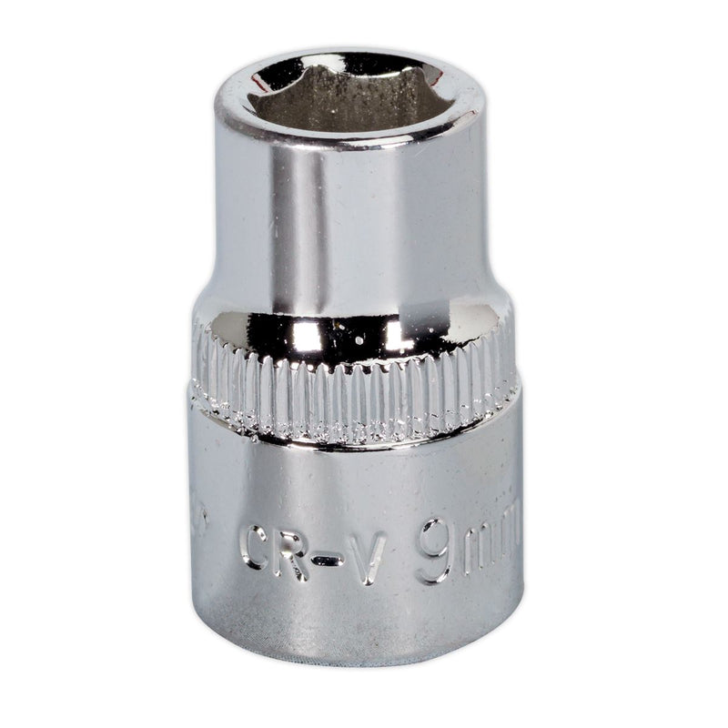 Sealey WallDrive Socket 9mm 3/8"Sq Drive Fully Polished SP3809 Sealey - Dynamic Drive