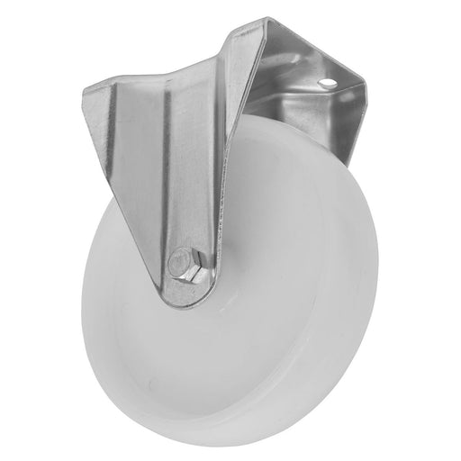 Sealey Heavy-Duty Nylon Fixed Plate Castor Wheel100mm Trade SCW4100FPEM Sealey - Dynamic Drive