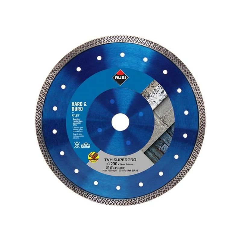 Rubi Tiling Tools TVH200 SUPERPRO Diamond Blade 200mm RUBI TILING TOOLS - Dynamic Drive