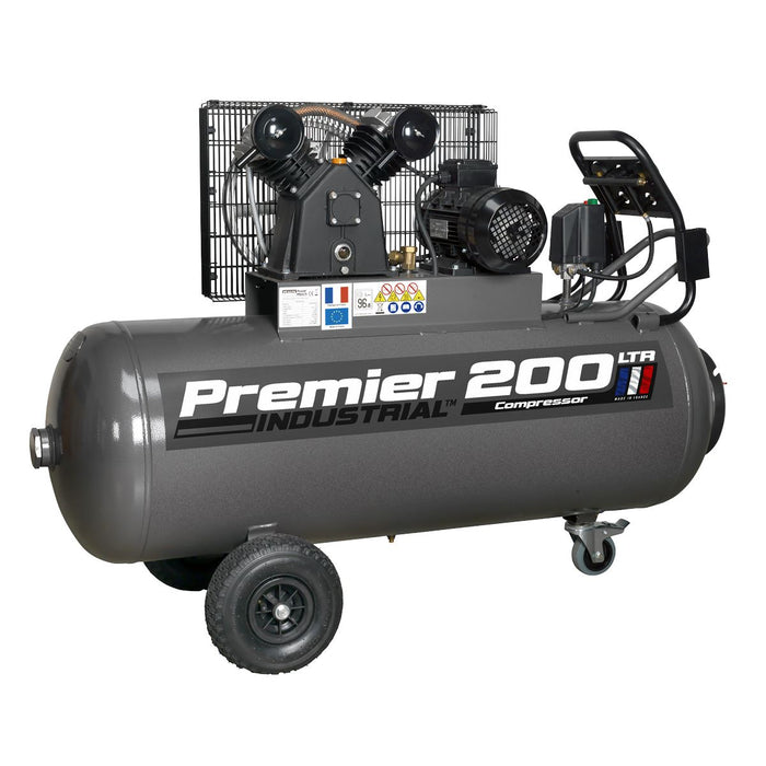 Sealey Air Compressor 200L Belt Drive 3hp with Front Control Panel 415V 3ph Sealey - Dynamic Drive