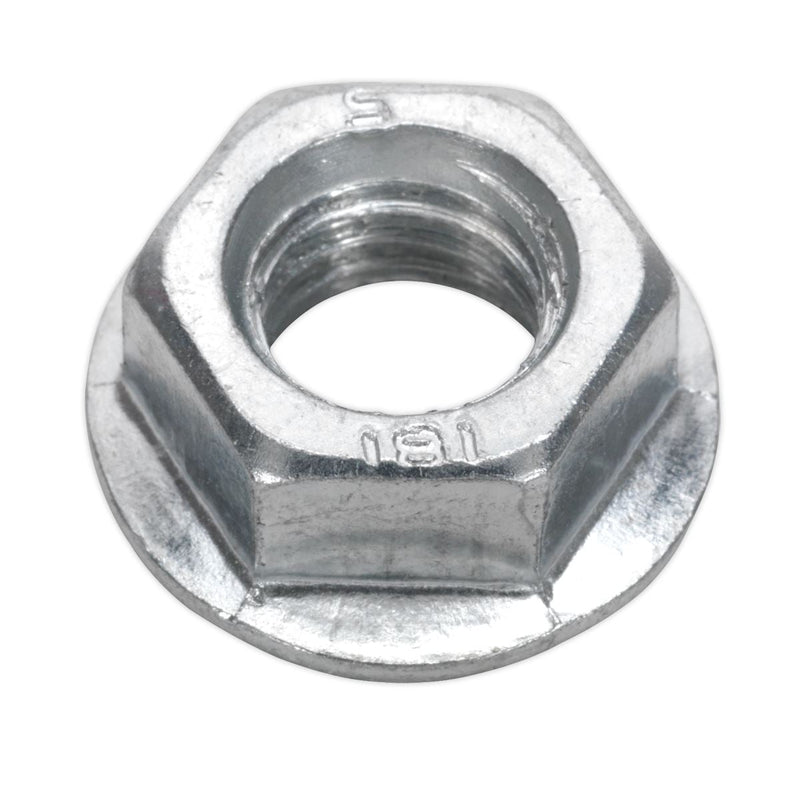 Sealey Flange Nut Serrated M12 Zinc Pack of 50 FN12 Sealey - Dynamic Drive