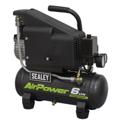 Sealey Air Compressor 6L Direct Drive 1hp SAC0610E Sealey - Dynamic Drive