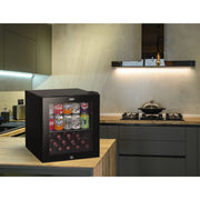 Baridi 50L Table Top Beer & Drinks Mini Fridge 3-10C Light Black & Glass Baridi  - Dynamic Drive