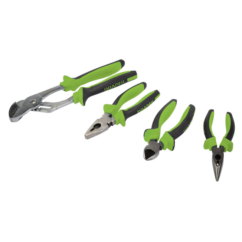 Draper Soft Grip Pliers Set, Green (4 Piece) 04457 Draper - Dynamic Drive