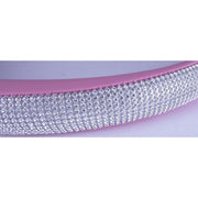 Pink Steering Wheel Cover 38cm PU Leather Crystal Bling Sparkle Rhinestone Decor Streetwize  - Dynamic Drive