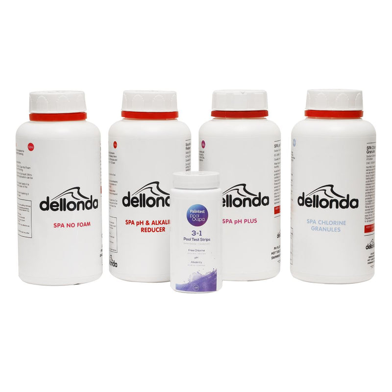 Dellonda Hot Tub/Spa Starter Kit - Chlorine pH Increaser Dry Acid Foam Down Dellonda - Dynamic Drive