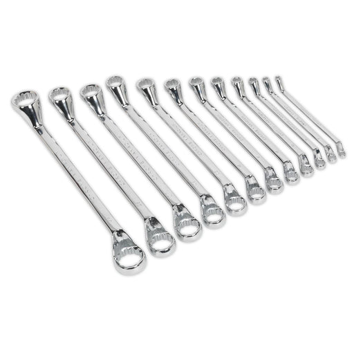 Sealey Deep Offset Ring Spanner Set 12pc Metric S0847 Seigen by Sealey - Dynamic Drive