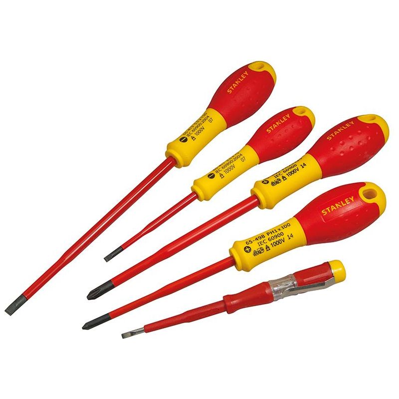 Stanley® Hand Tools FatMax® VDE Insulated Screwdriver Set, 5 Piece Plusminus STANLEY® Hand Tools - Dynamic Drive