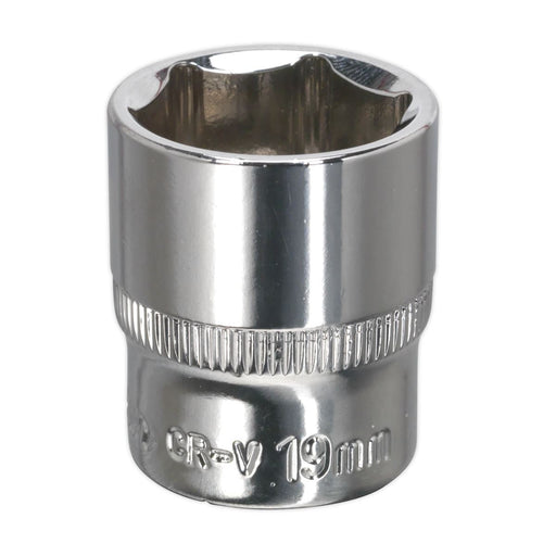 Sealey WallDrive Socket 19mm 3/8"Sq Drive Fully Polished SP3819 Sealey - Dynamic Drive