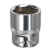 Sealey WallDrive Socket 19mm 3/8"Sq Drive Fully Polished SP3819 Sealey - Dynamic Drive