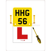 Motorcycle L Plate Kit Complete With Fixings and Bracket Simply  - Dynamic Drive