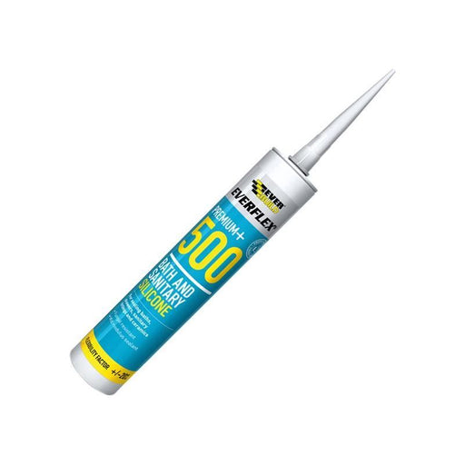 Everbuild Sika 500 Bath & Sanitary Silicone Sealant White 290ml Everbuild Sika - Dynamic Drive