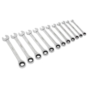 Sealey Ratchet Combination Spanner Set 12pc Metric S0634 Siegen by Sealey - Dynamic Drive
