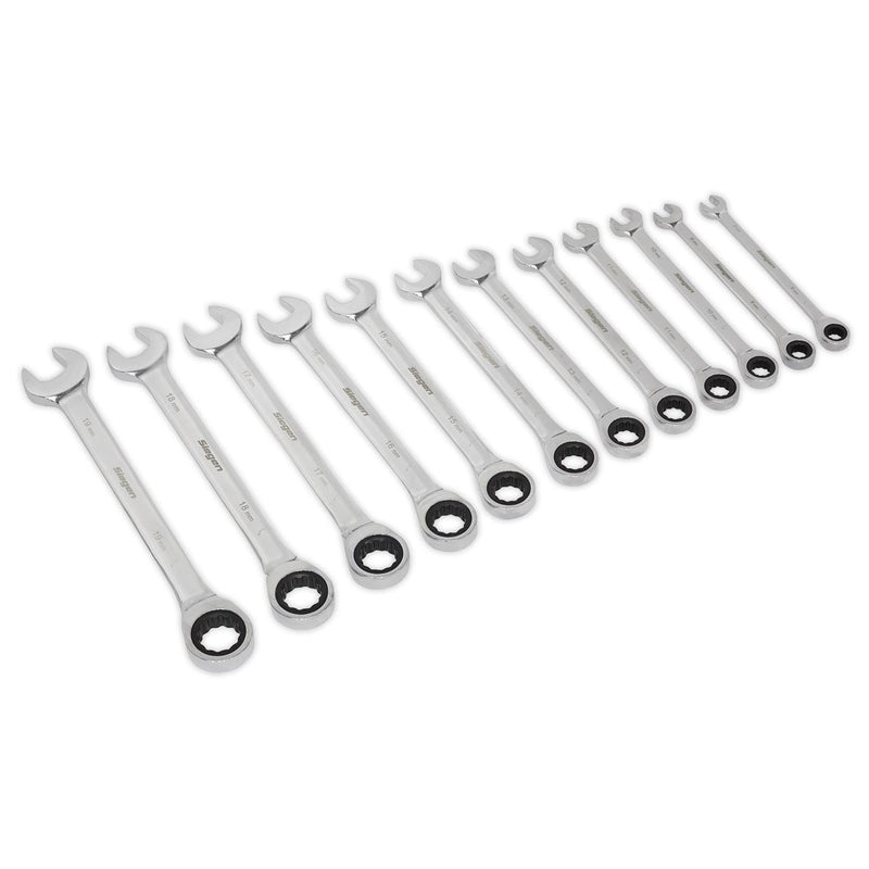 Sealey Ratchet Combination Spanner Set 12pc Metric S0634 Siegen by Sealey - Dynamic Drive