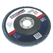 Sealey Flap Disc Zirconium 125mm 22mm Bore 80Grit FD12580 Sealey  - Dynamic Drive