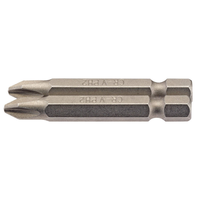 Draper Cross Slot Insert Bit, 1/4" Hex, 50mm Long, No.2 (Pack of 2) 64237 Draper - Dynamic Drive