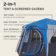Coleman Cortes Octagon 8 Person Dome Glamping Yurt Camping Family Tent Blue Coleman - Dynamic Drive