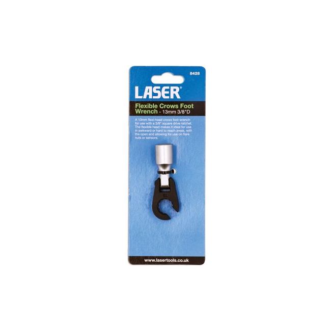 Laser Flexible Crows Foot Wrench 13mm 3/8"D 8428 Laser - Dynamic Drive