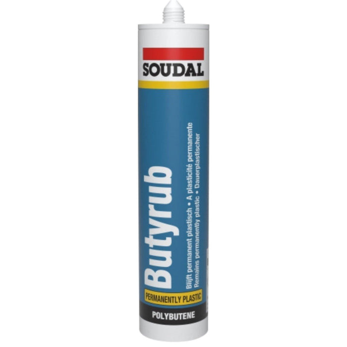Soudal Butyrub Non-Setting (Permanently Plastic) caravan sealant (White) Soudal  - Dynamic Drive