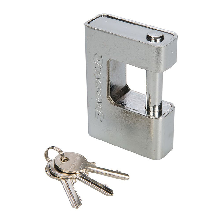 Silverline Close Armoured Shutter Lock Padlock 90mm Silverline - Dynamic Drive