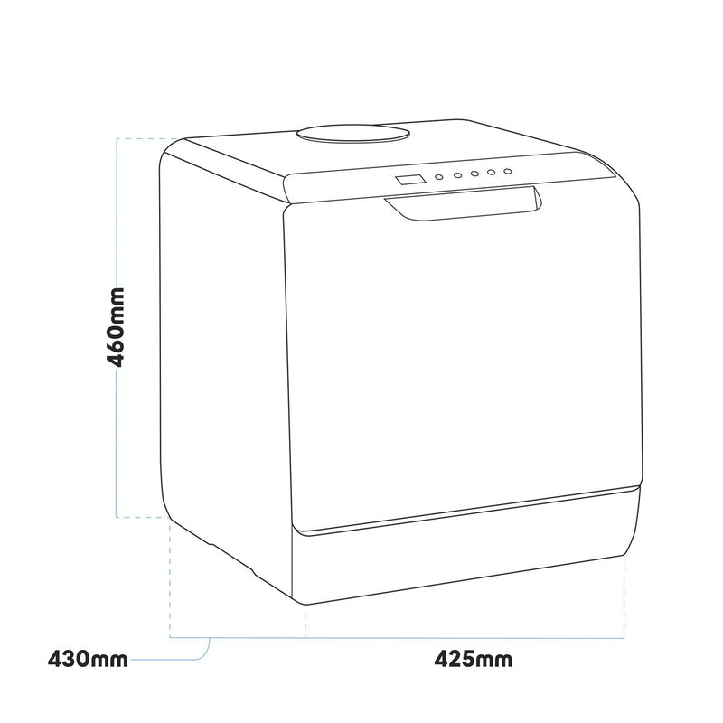 Baridi 2-4 Place Settings Mini Portable Tabletop Dishwasher, 5 Wash Functions Baridi - Dynamic Drive