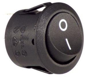 W4 250V Round Single Pole Rocker Switch On/Off Black 37201 W4 - Dynamic Drive