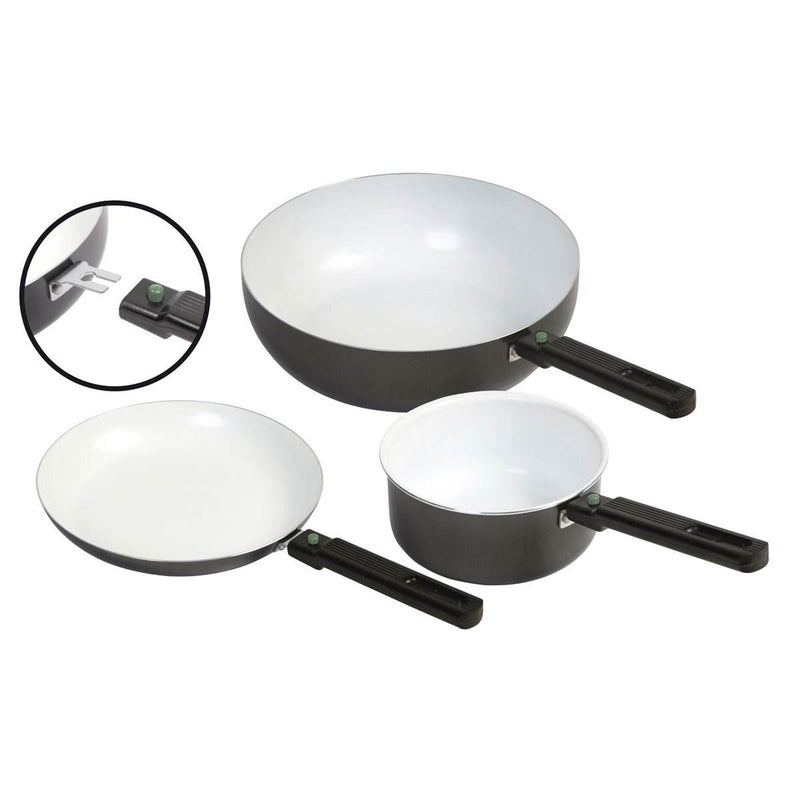 Bo-Camp Wok Pan Sprint Removable Handle Blk/White Dia 24cm Bo-Camp - Dynamic Drive