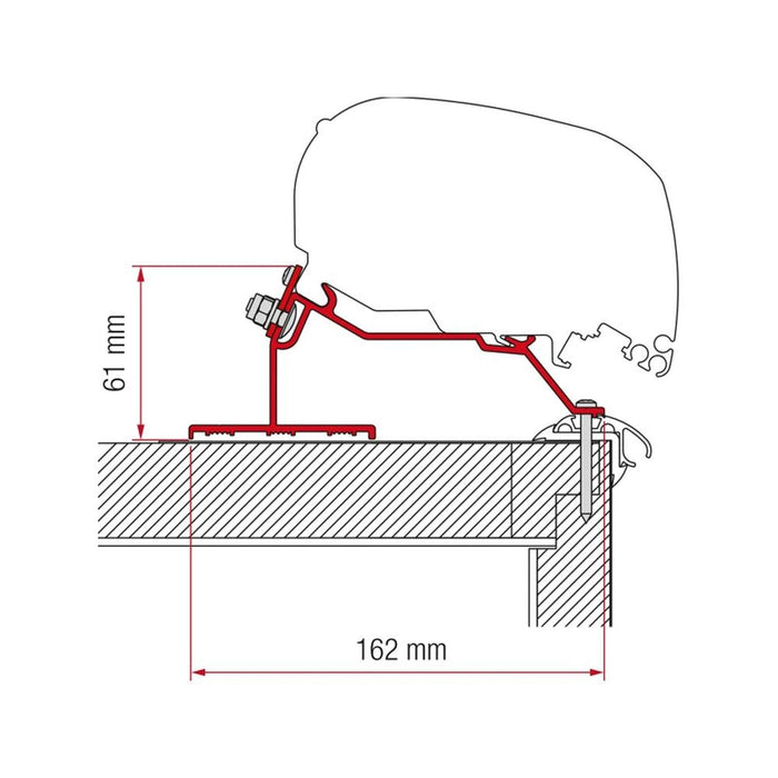 Fiamma Adapter Kit Caravan Roof 550 (98655Z075) Fiamma - Dynamic Drive