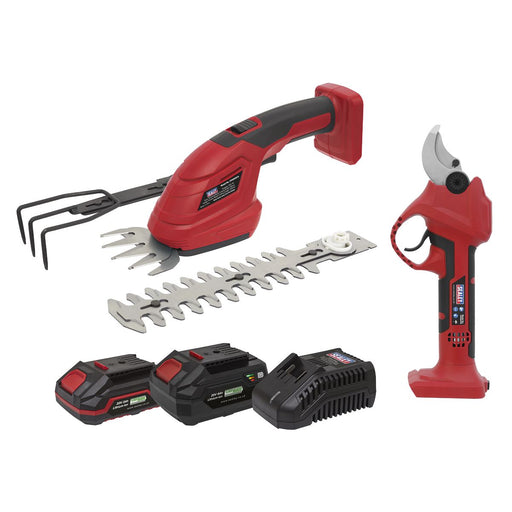 Sealey 2 x SV20 Series Cordless Gardening/Pruning Combo Kit 20V - 2 Batteries Sealey - Dynamic Drive