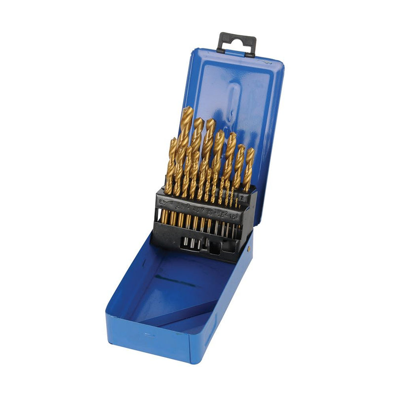 Silverline Titanium-Coated HSS Drill Bit Set 19pce 19pce Silverline - Dynamic Drive