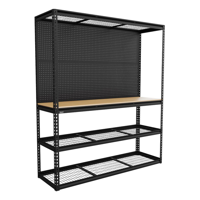 Heavy-Duty Modular Workbench Racking & Pegboard 1820mm 300kg Capacity Per Level Sealey - Dynamic Drive