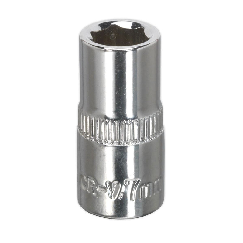 Sealey WallDrive Socket 7mm 1/4"Sq Drive Fully Polished SP1407 Sealey - Dynamic Drive