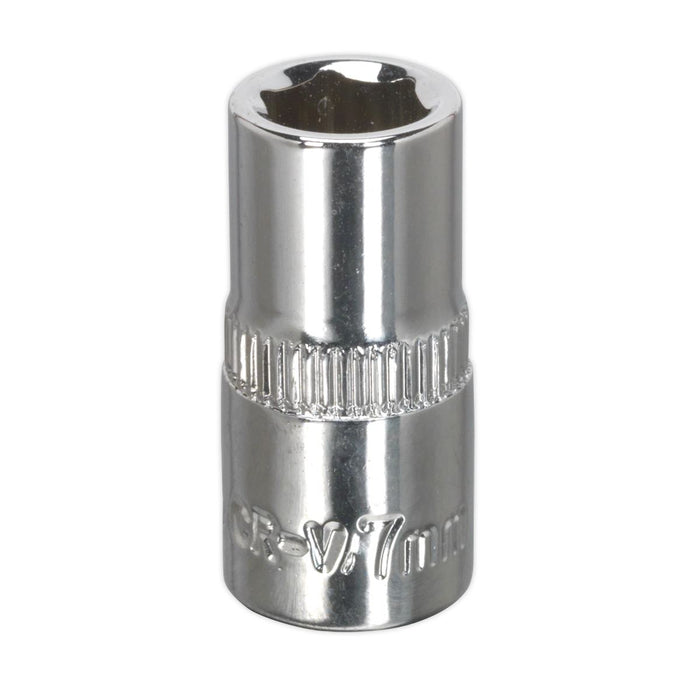 Sealey WallDrive Socket 7mm 1/4"Sq Drive Fully Polished SP1407 Sealey - Dynamic Drive