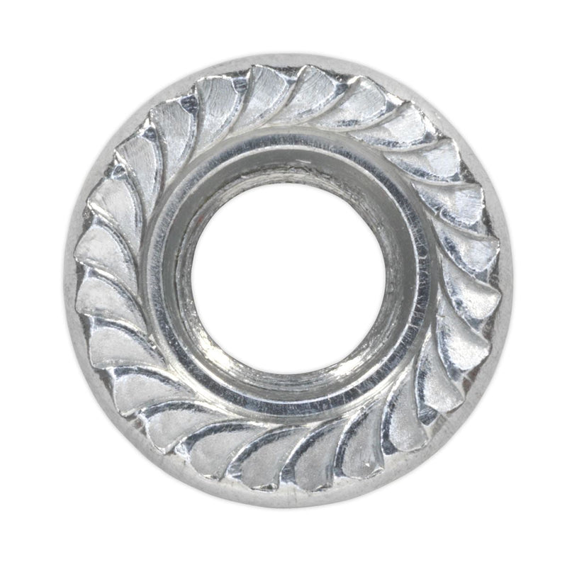 Sealey Flange Nut Serrated M8 Zinc Pack of 100 FN8 Sealey - Dynamic Drive