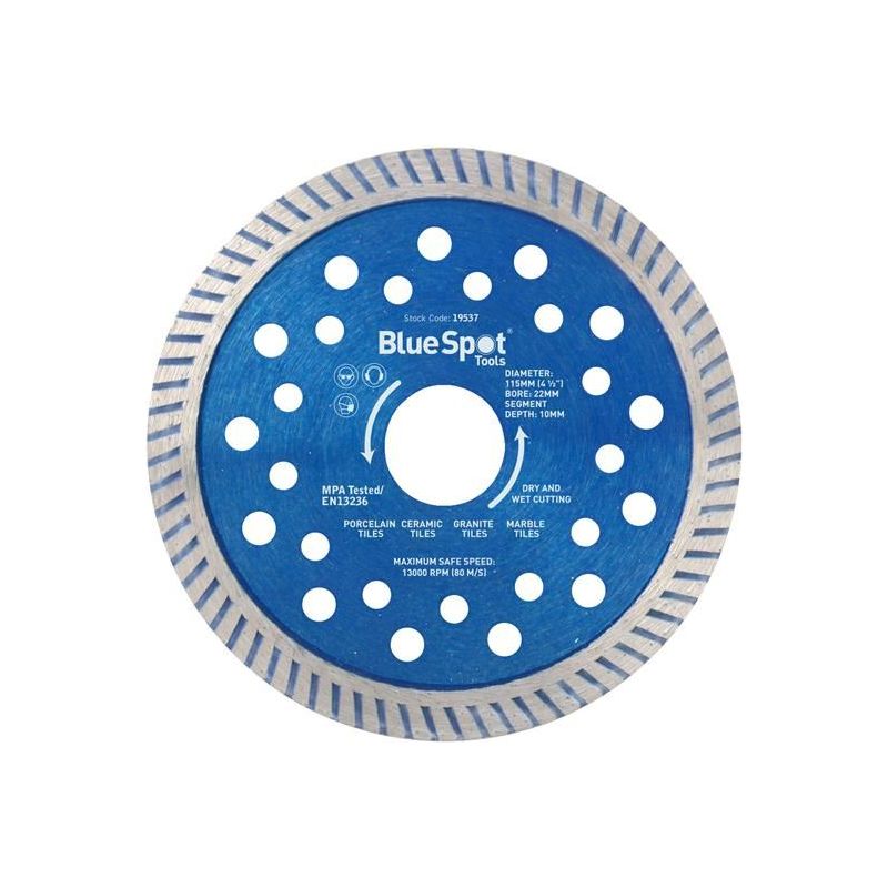 Bluespot Tools Turbo Cutting Disc 115 x 22mm BlueSpot Tools - Dynamic Drive