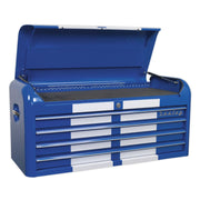 Sealey Topchest 4 Drawer Wide Retro Style Blue with White Stripes AP41104BWS Sealey - Dynamic Drive