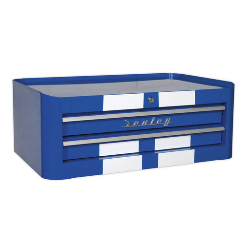 Sealey Mid-Box 2 Drawer Retro Style Blue with White Stripes AP28102BWS Sealey - Dynamic Drive