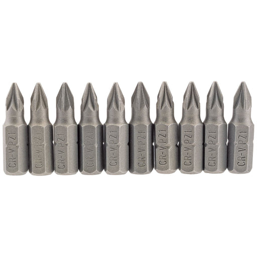 Draper PZ Type Insert Bit, 1/4" Hex, 25mm Long, No.1 (Pack of 10) 64047 Draper - Dynamic Drive