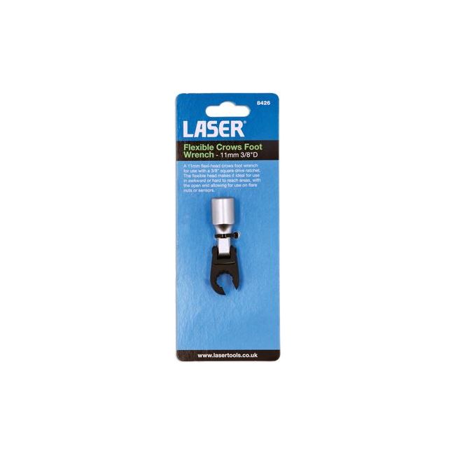 Laser Flexible Crows Foot Wrench 11mm 3/8"D 8426 Laser - Dynamic Drive