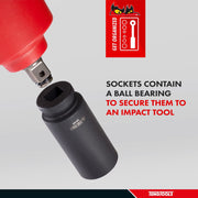 Teng Tools 1/2" Deep Impact Socket ANSI Metric 15mm Teng Tools - Dynamic Drive